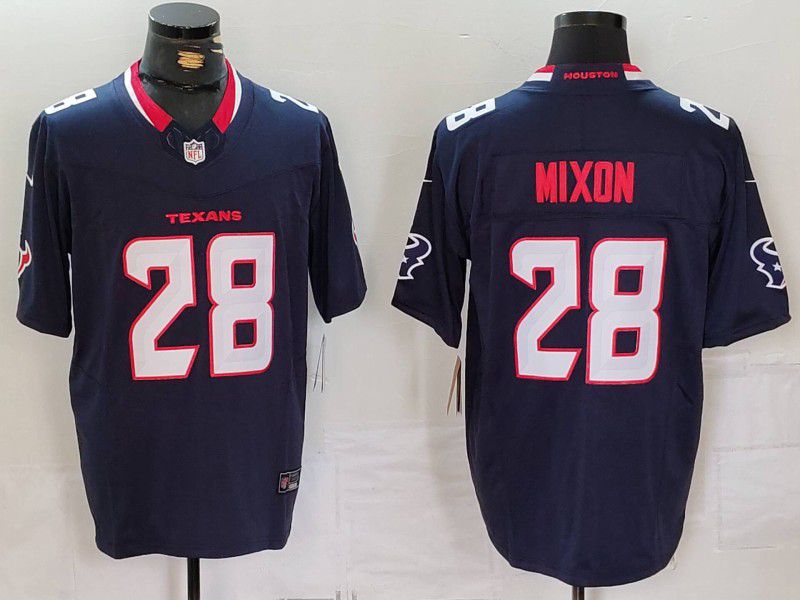 Men Houston Texans #28 Mixon Black Three generations 2025 Nike Limited NFL Jersey style 2